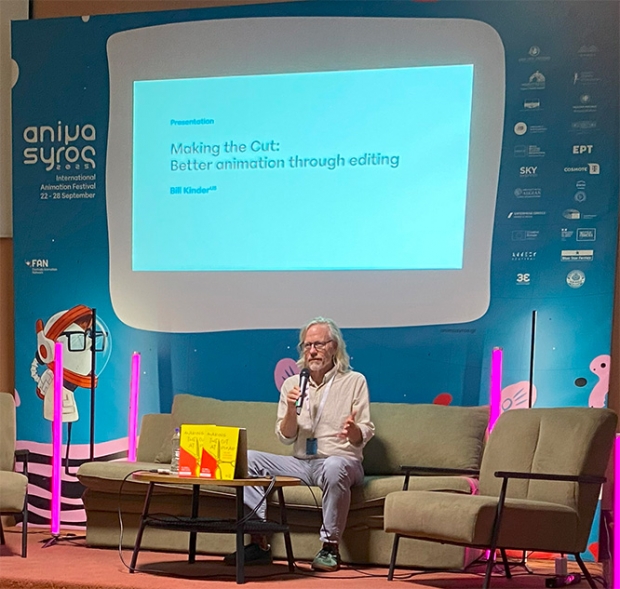 Bill Kinder setting the scene at Pixar during his agora master class