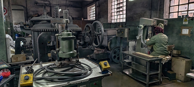 Equipment inside the pencil factory